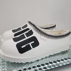 UGG White and Black Slip-On Loafers